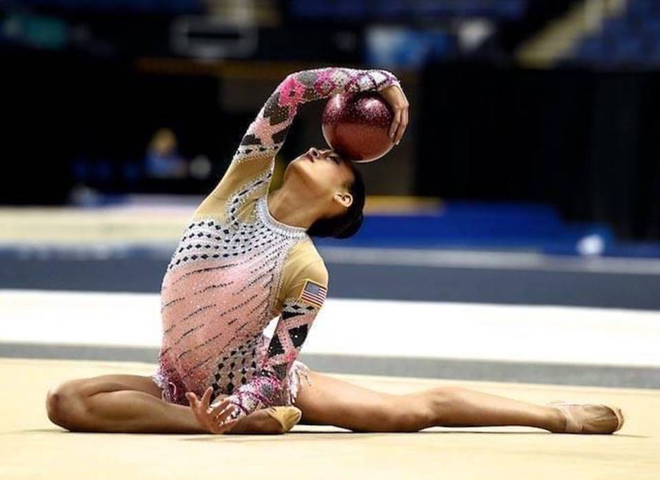 Serena Lu ’20 competes as a rhythmic gymnast