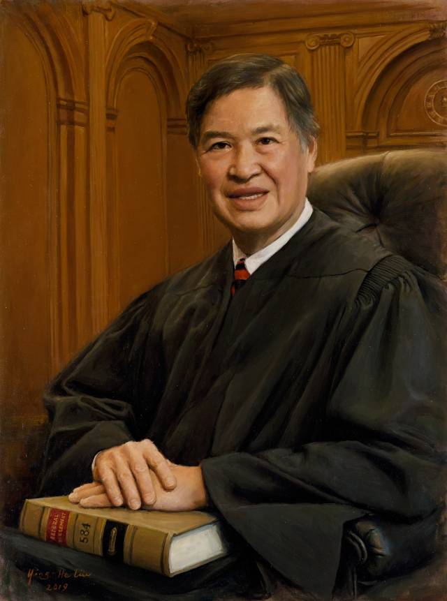 Painting of Denny Chin in judge's robes