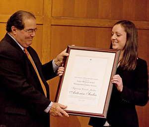 Justice Scalia receiving the James Madison Award