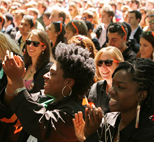 Students cheering