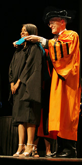 Graduate student hooding ceremony