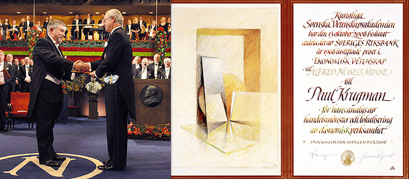 Krugman receiving Nobel