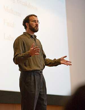 Oppenheimer lecturing