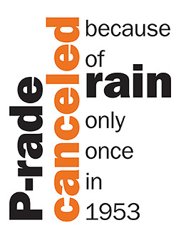 P-rade canceled because of rain only once in 1953