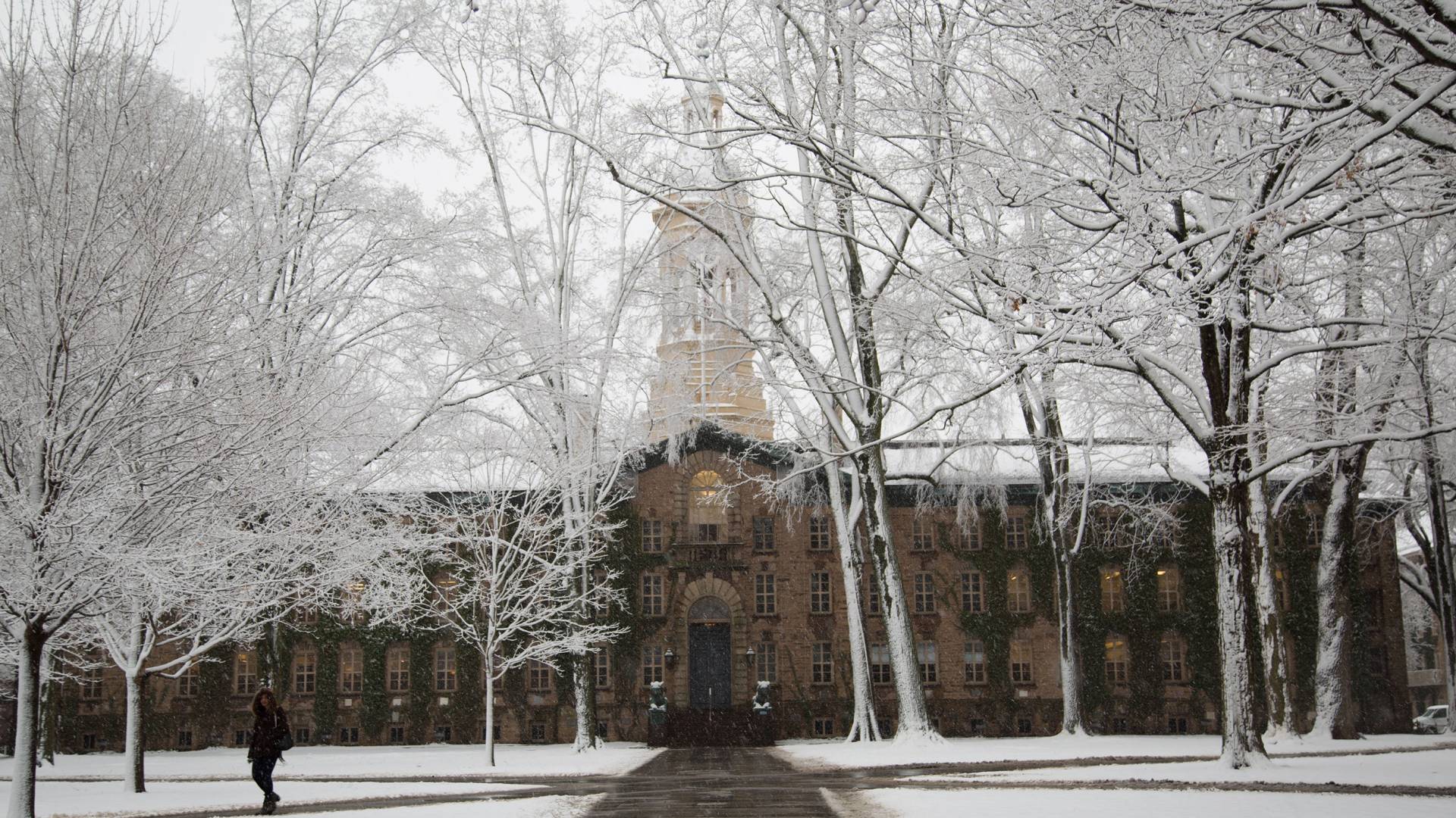 Nassau Hall in the winter