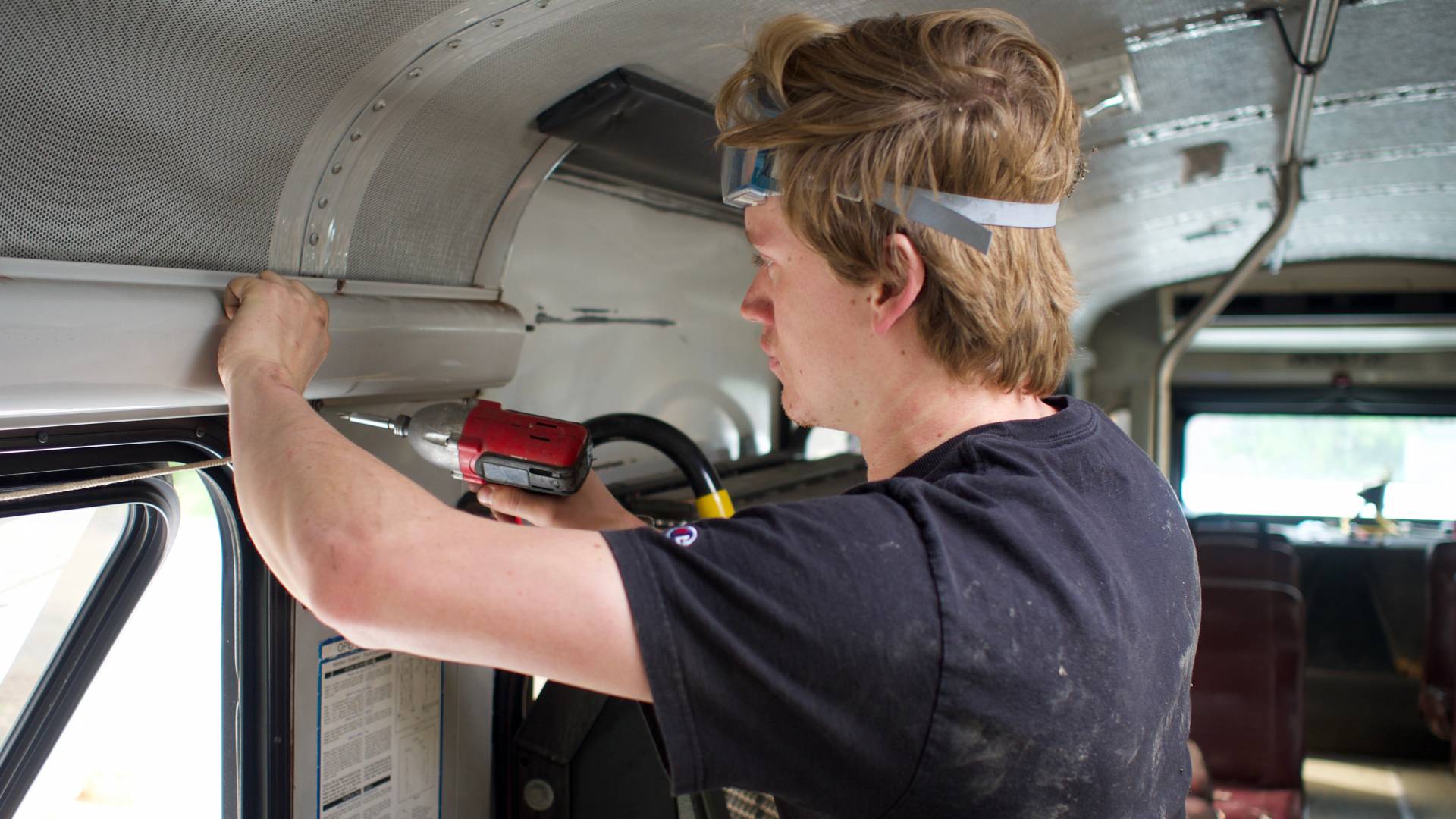 Nico Viglucci in school bus