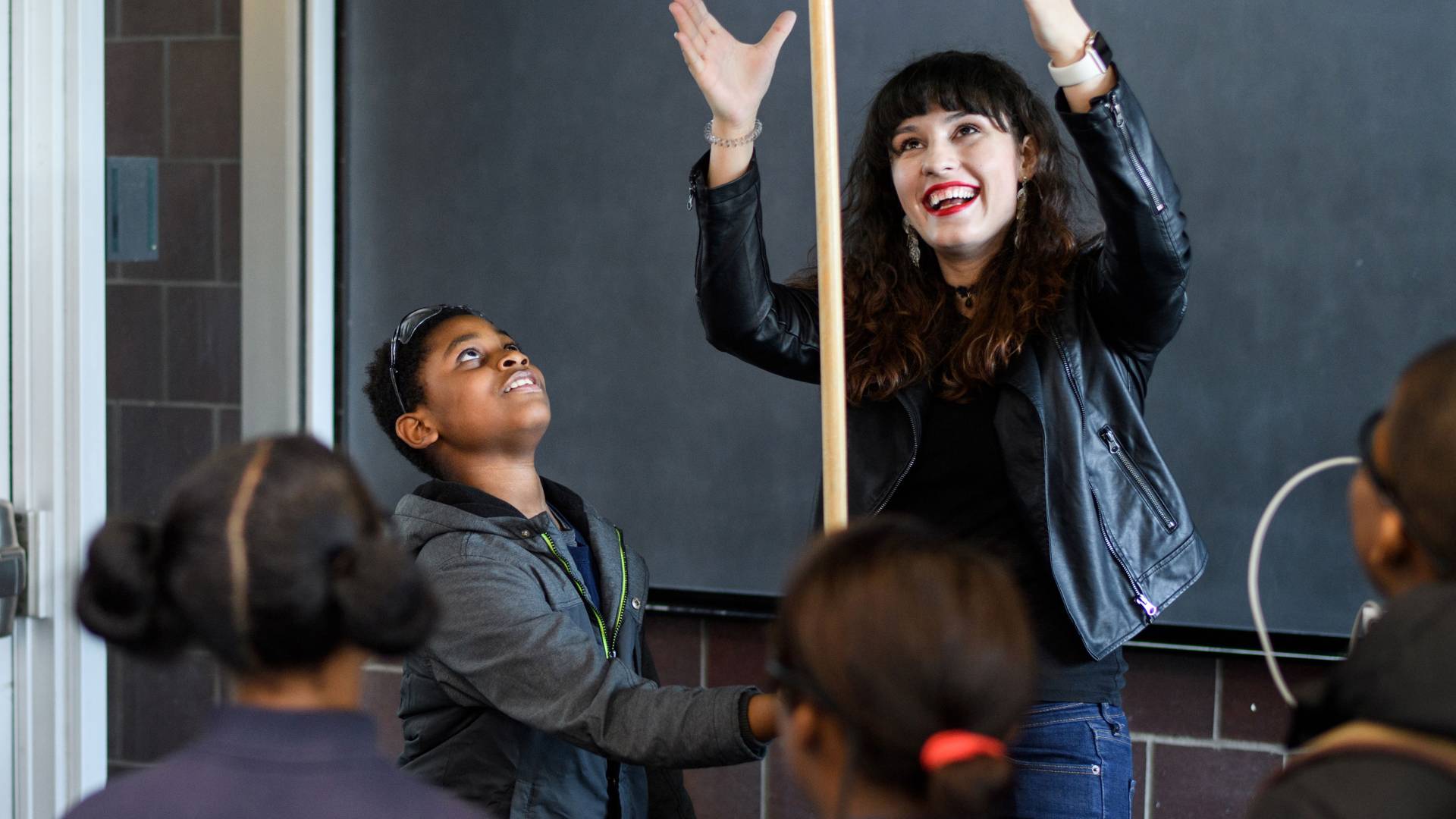 Anastasia Bizyaeva and students at Harlem Prep event