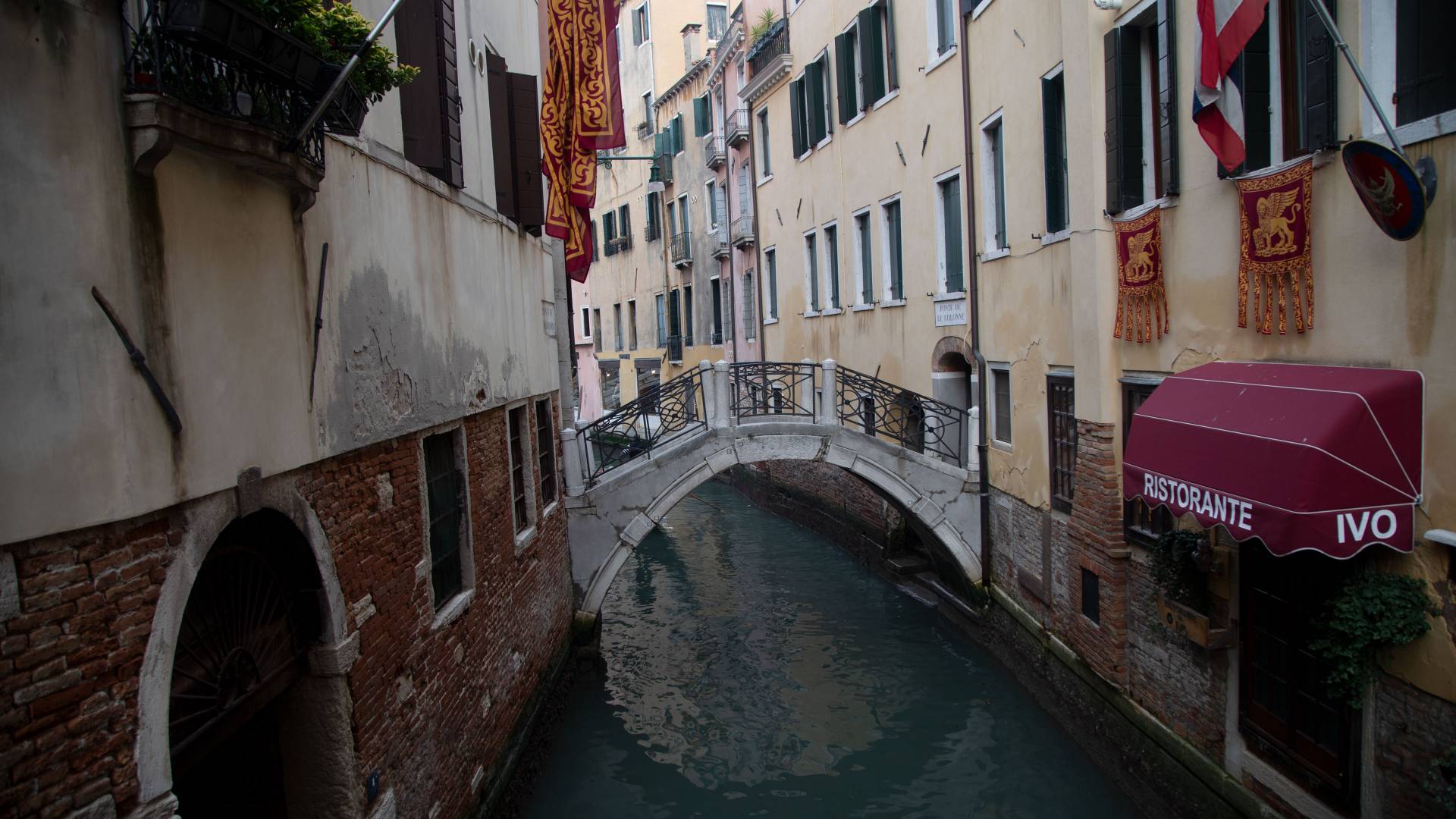 Houses and shops along Venice canal