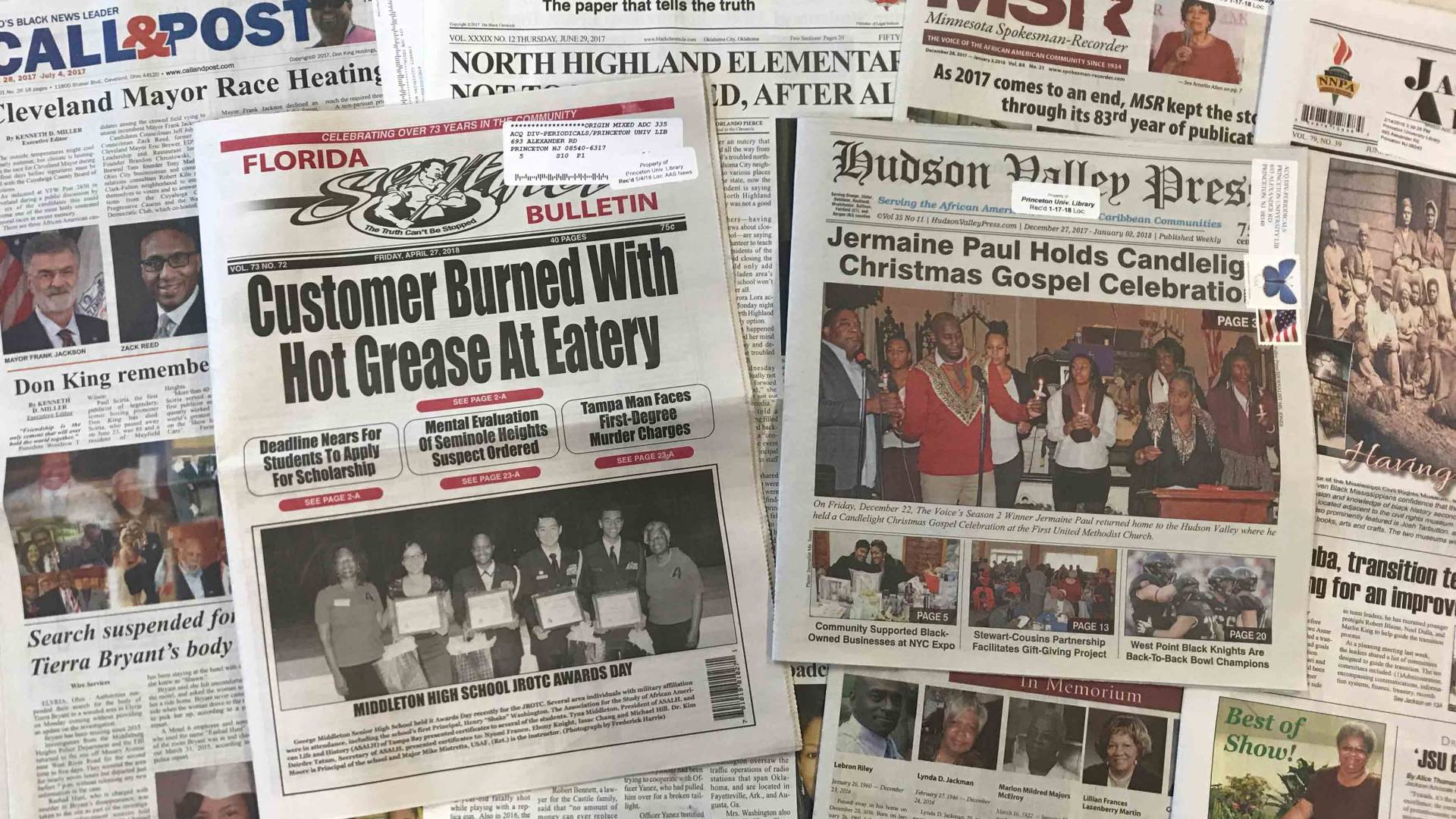 Samples of newspapers published for African American audiences