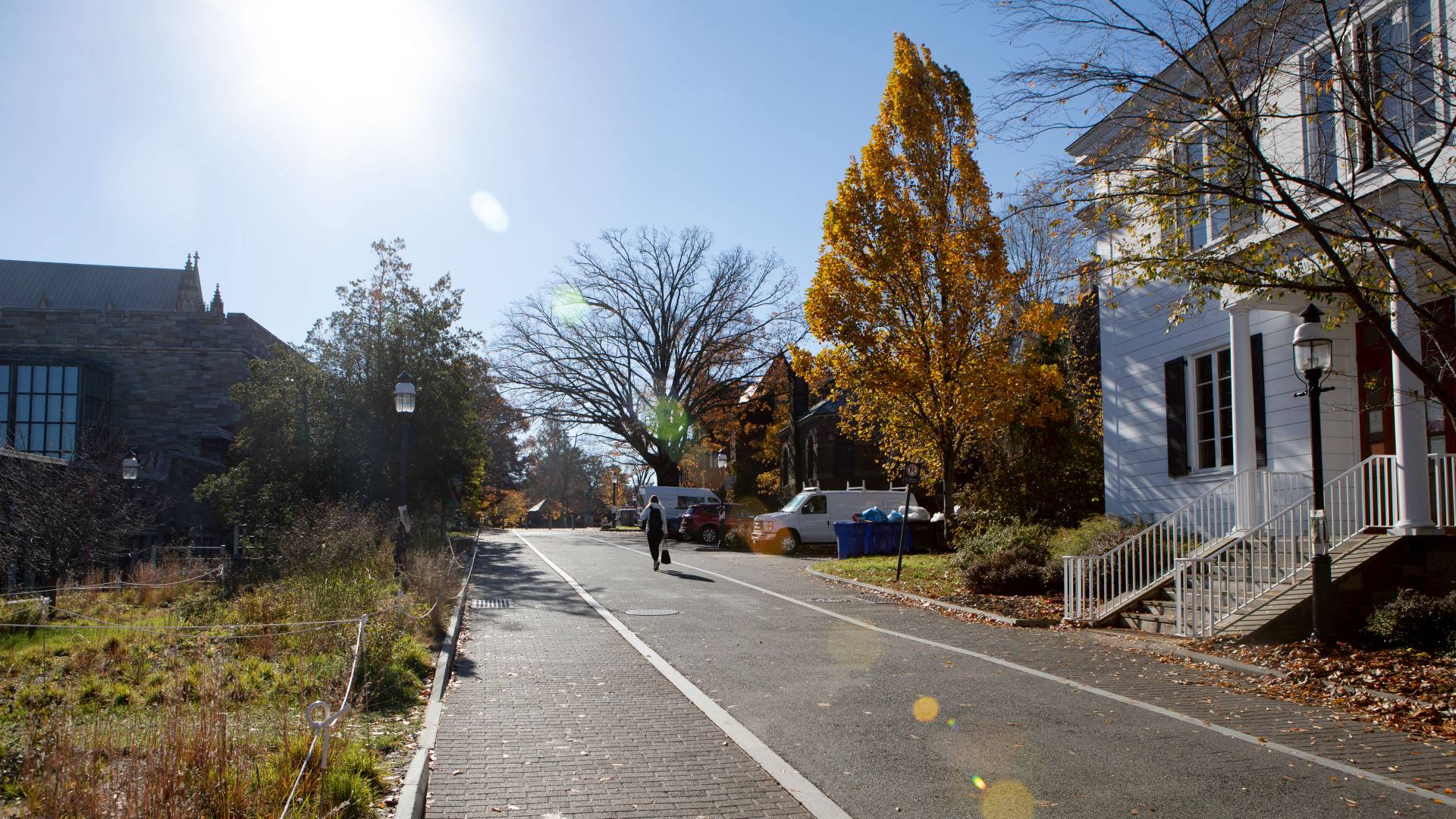 Roadway between Firestone Library and Scheide house