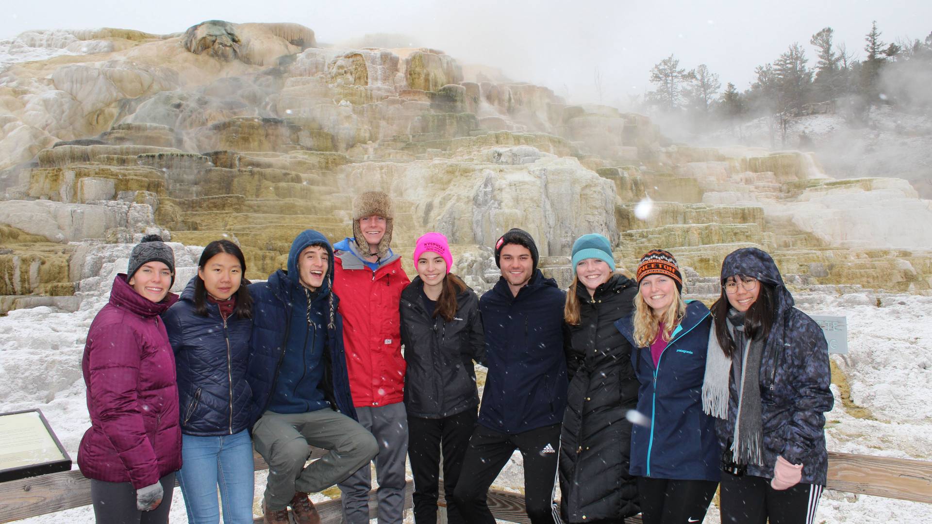 Students at Mammoth Hot Springs