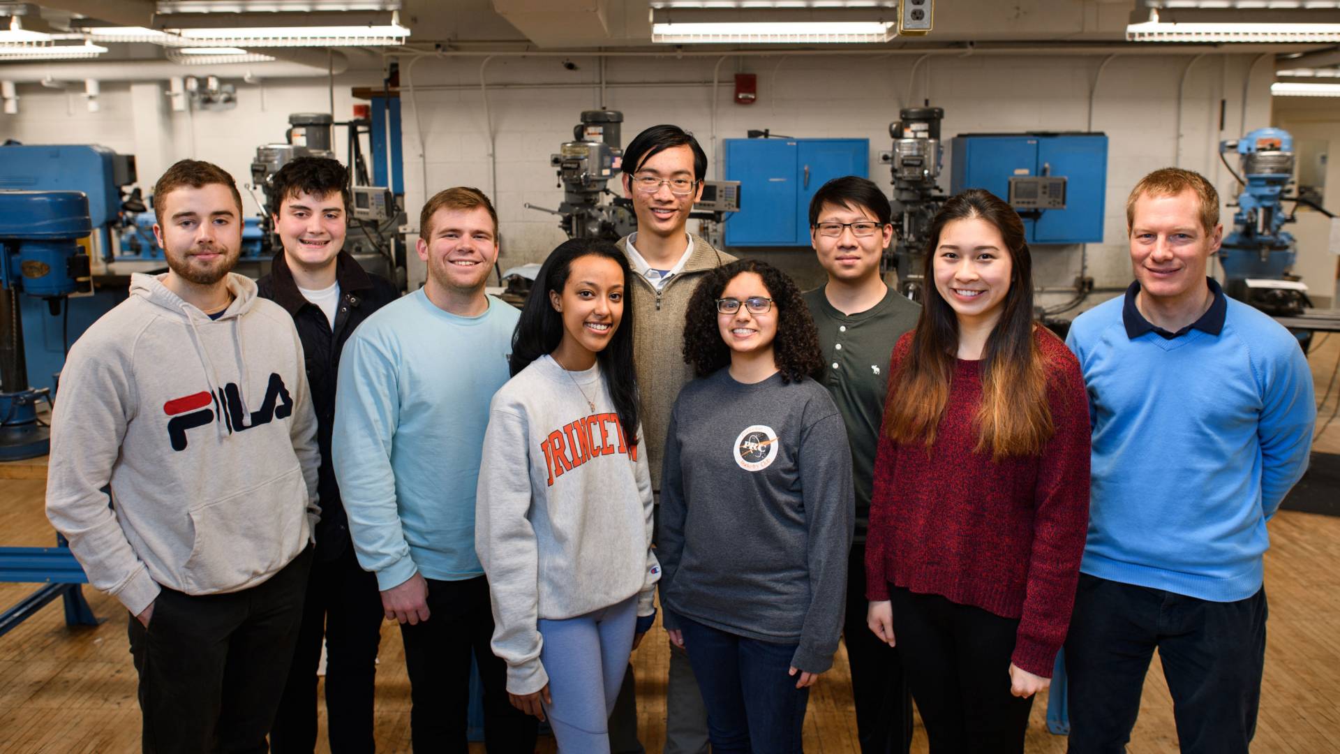 Members of the Princeton Rocketry Club team standing together