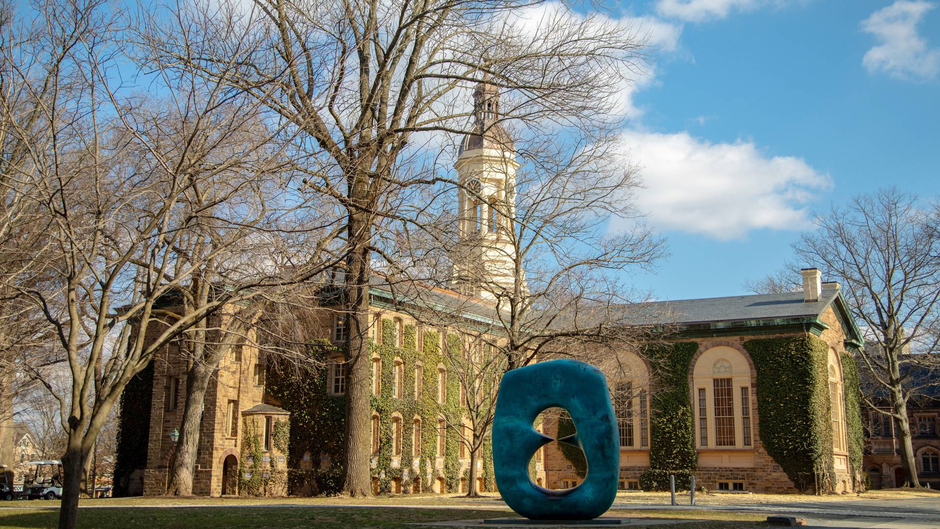 Nassau Hall and sculpture "Oval with Points"
