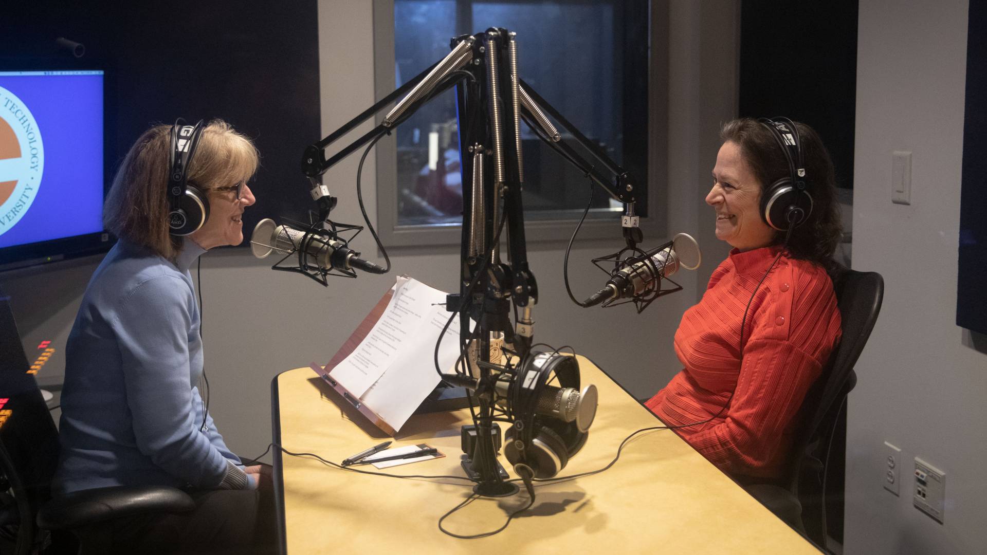 Margaret Koval and Emily Carter speaking