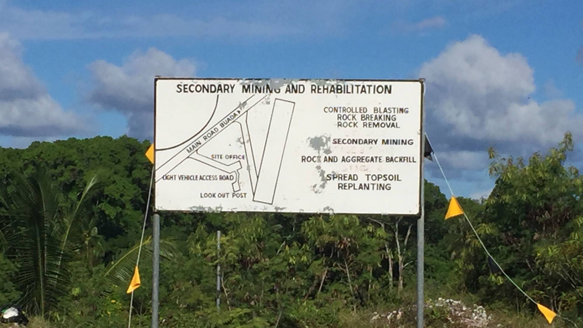 Mining road sign
