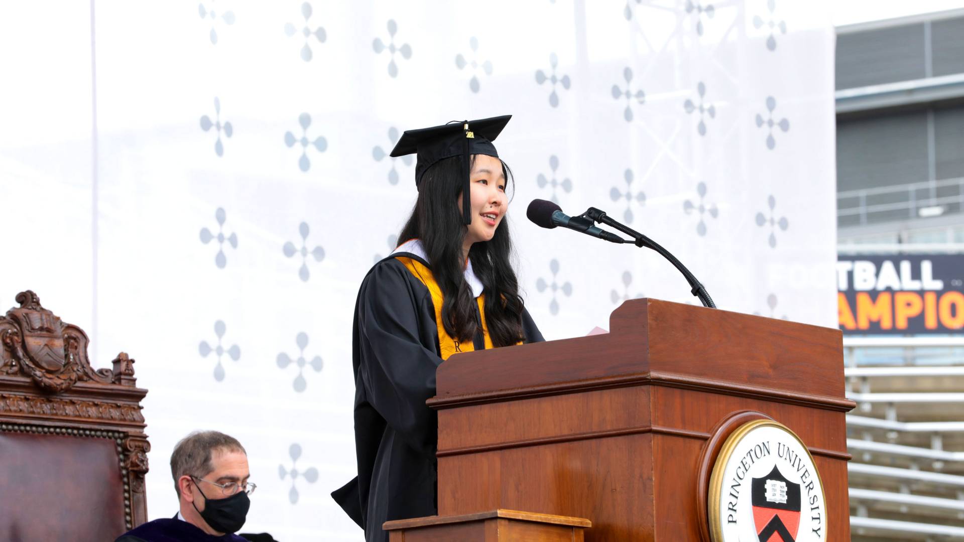Lucy Wang at the podium
