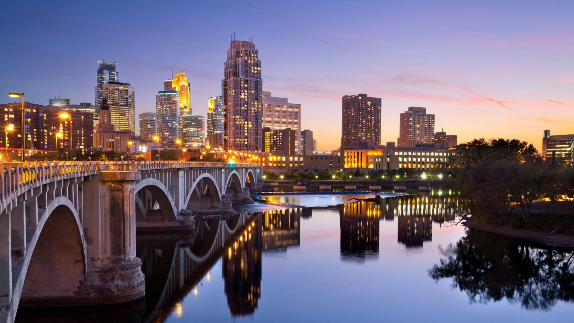 Minneapolis-St Paul at twilight