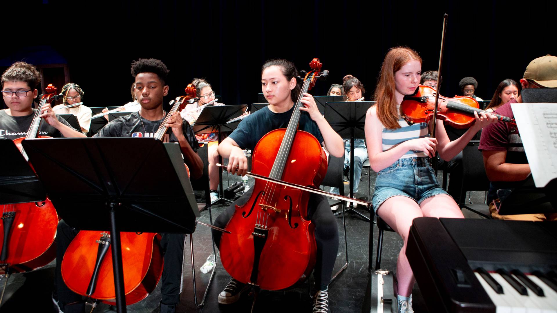 First year students play their musical instruments