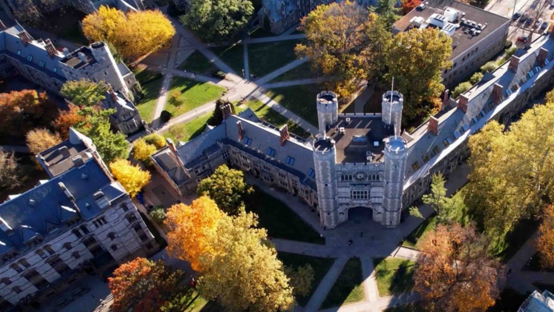 Arial view of the Princeton campus