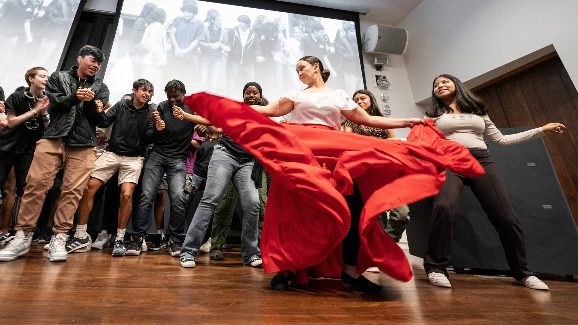 Students in the Princeton University Preparatory Program (PUPP) join in a dance presentation.