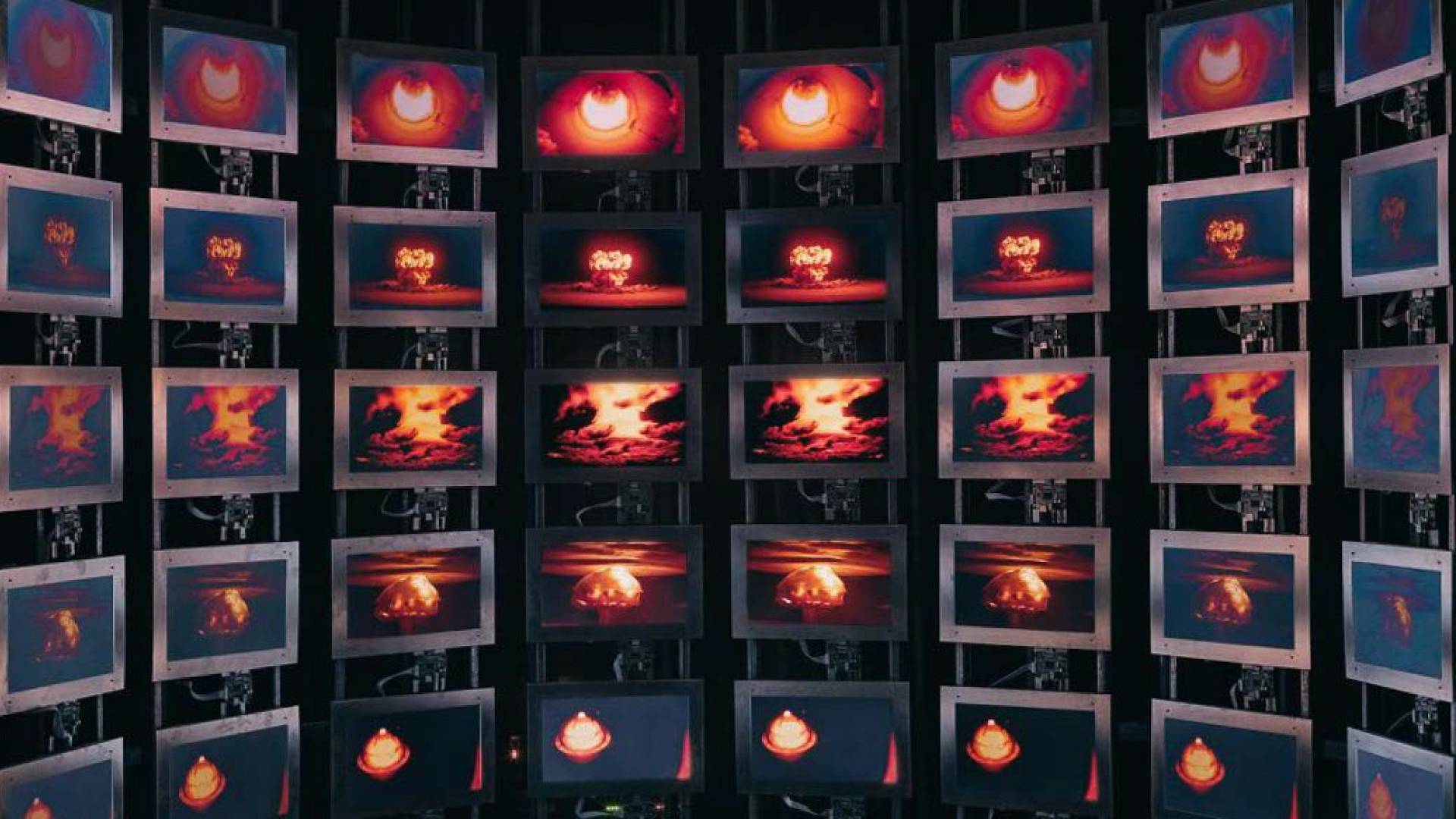 Several still frames of nuclear explosion.