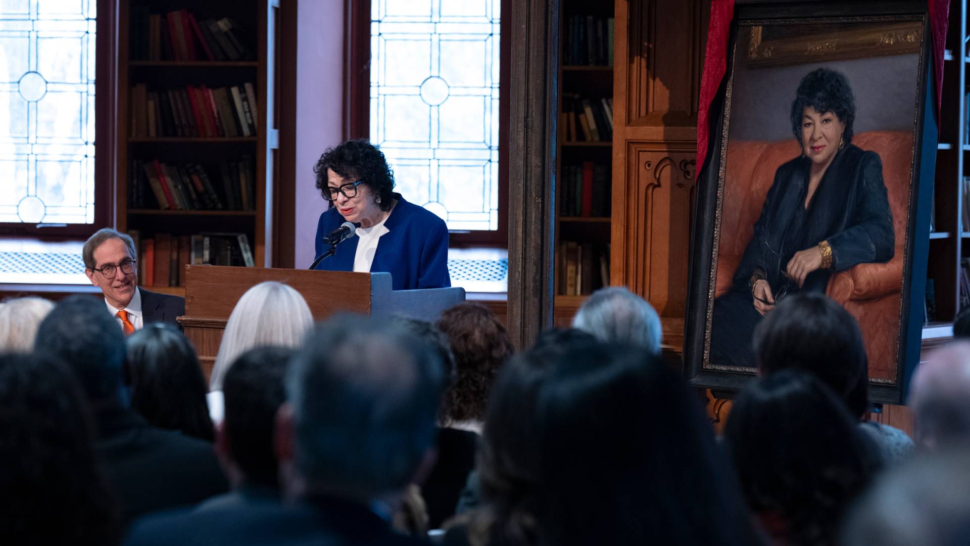 Justice Sonia Sotomayor addresses the audience at the Chancellor Green ceremony