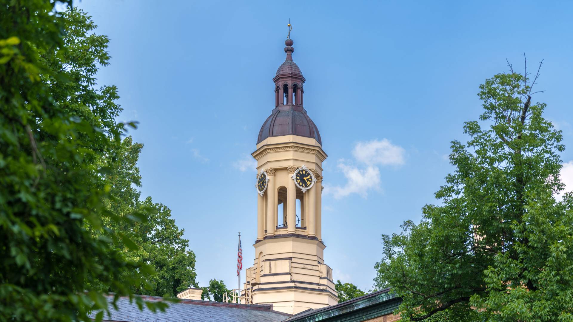 Nassau Hall under blue skies