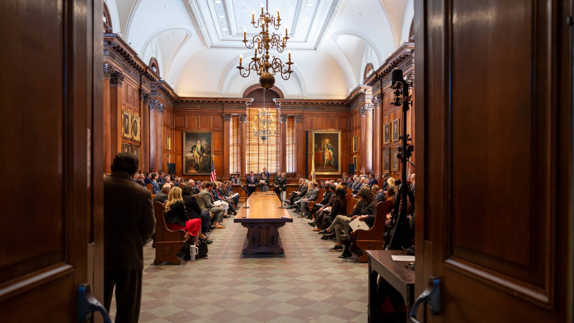 State legislature and guests attend ceremonial session in historic Faculty Room of Nassau Hall
