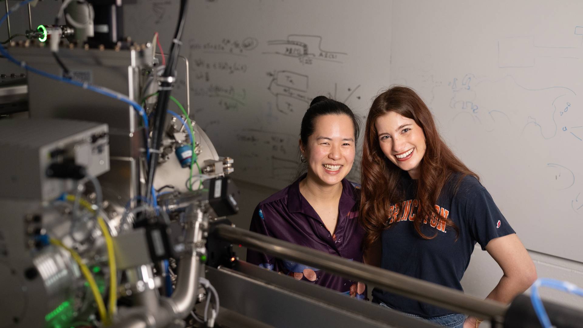 Princeton quantum graduate students in a  lab