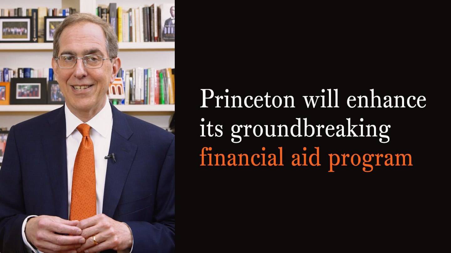 President Eisgruber talks about the expansion of financial aid