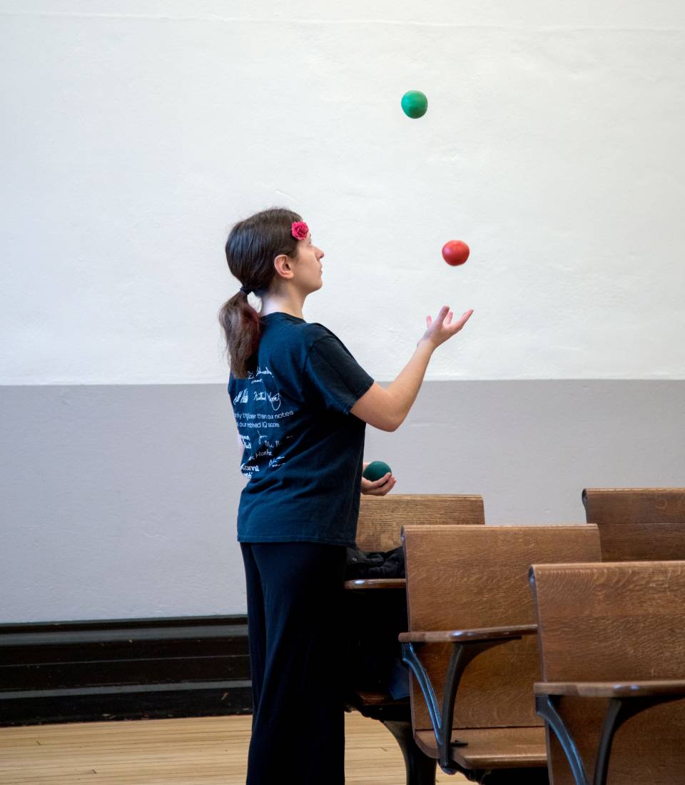 Student juggling
