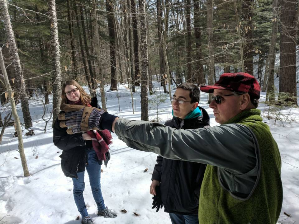 Students with guide in White Mountains of New Hampshire