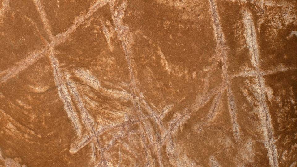 Markings on cave wall