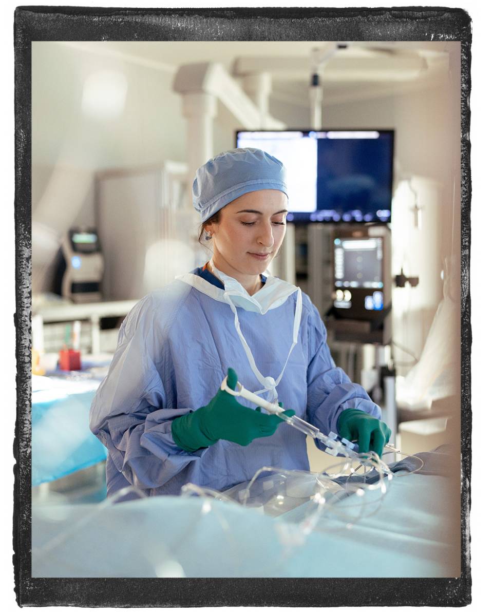 Interventional cardiology fellow Stephanie Colello, who studied Slavic languages and literatures