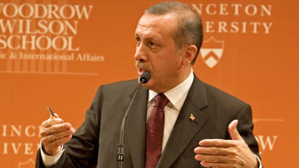 Erdogan at the podium