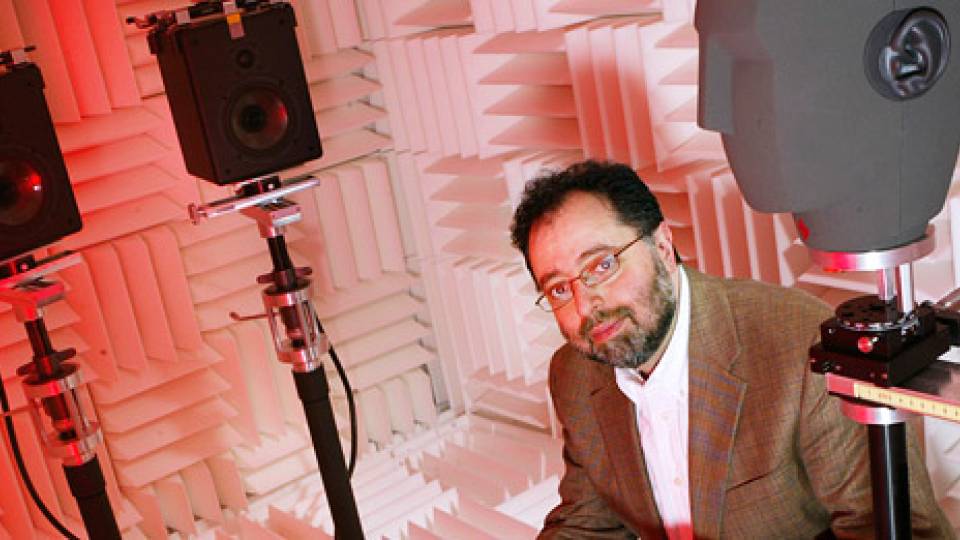 Edgar Choueiri in sound lab