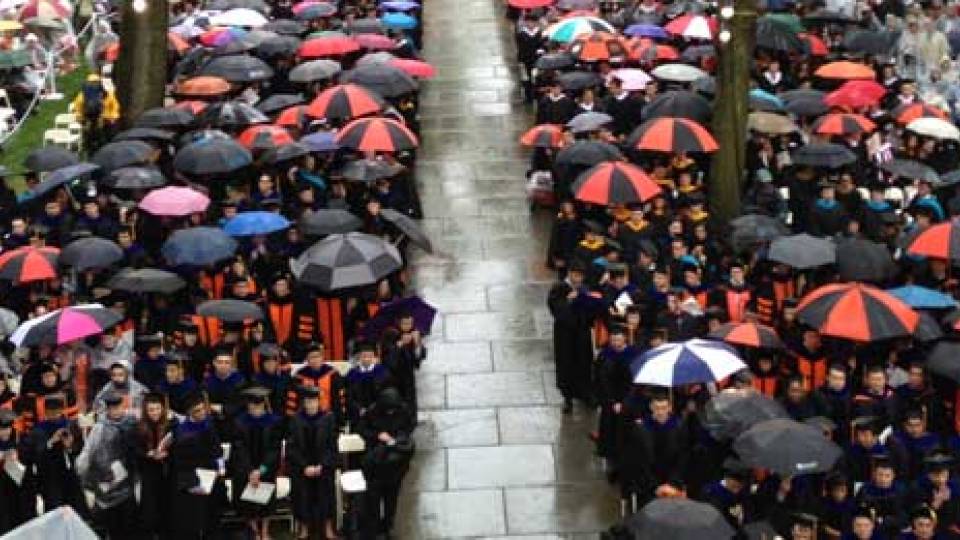 Commencement 2015 video highlights view of ceremony from above