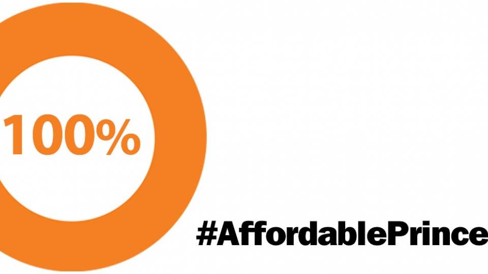 Financial Aid Social Media Campaign graphic “100% #AffordablePrinceton”