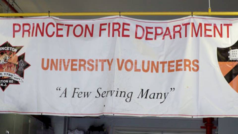 "Princeton Fire Department University Volunteers 'A Few Serving Many'" banner