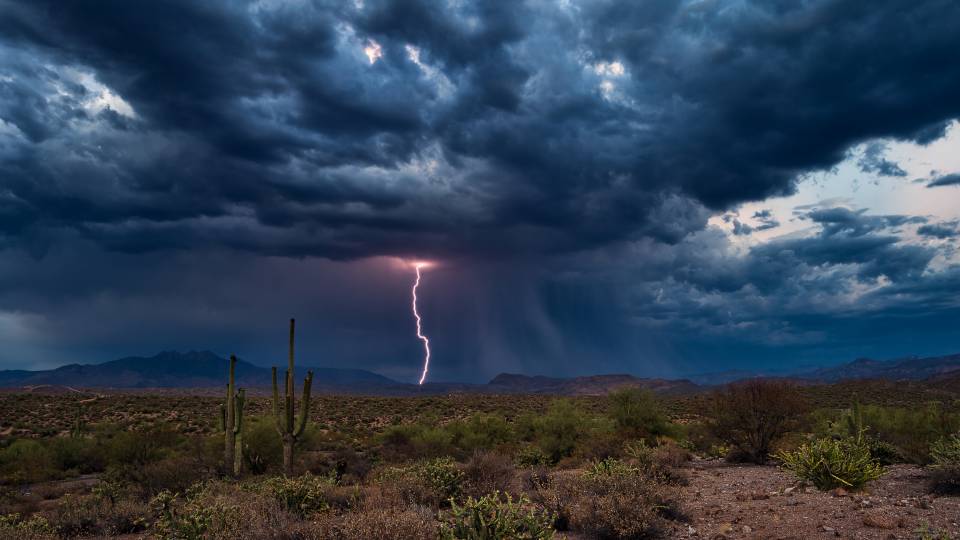 Thunderstorm in a southwestern US desert