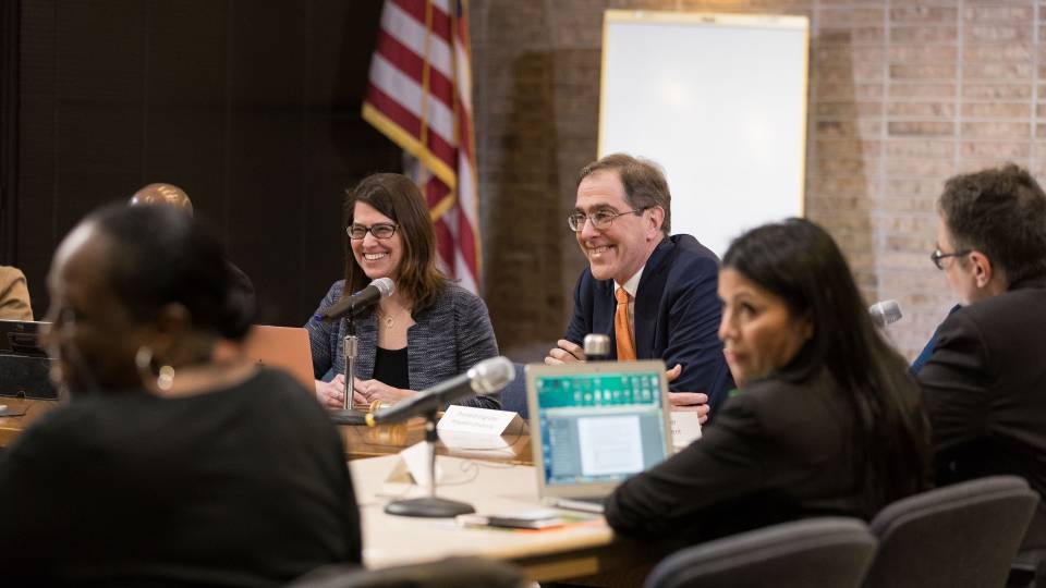 Princeton University President Christopher L. Eisgruber and Princeton Mayor Liz Lempert 