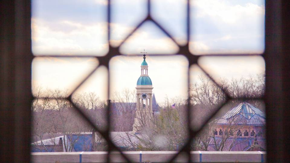 View of cupola from library