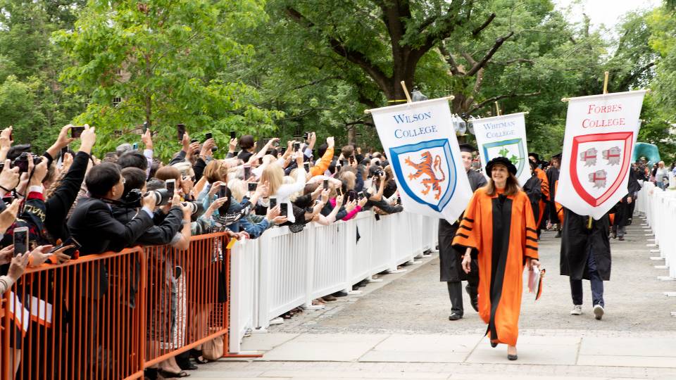 Families and friends taking photographing Baccalaureate procession