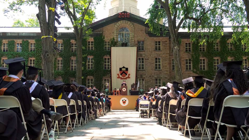 Commencement ceremony in front of Nassau Hall