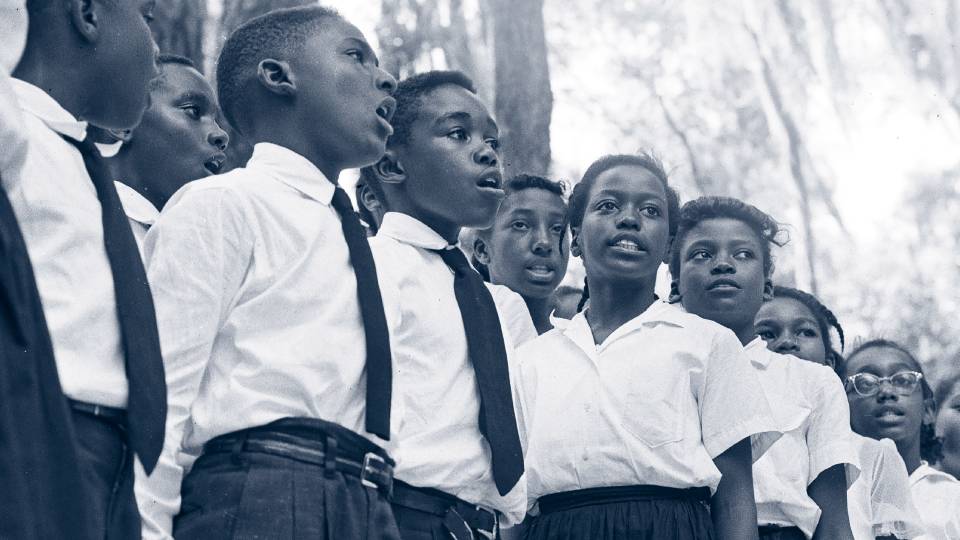 African-American children singing