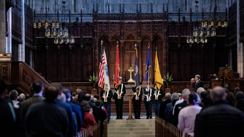 ROTC ceremony in the Princeton chapel