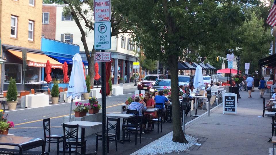 View of Witherspoon Street with outdoor dining