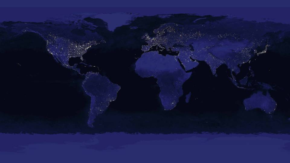Electric lights turn on around the world