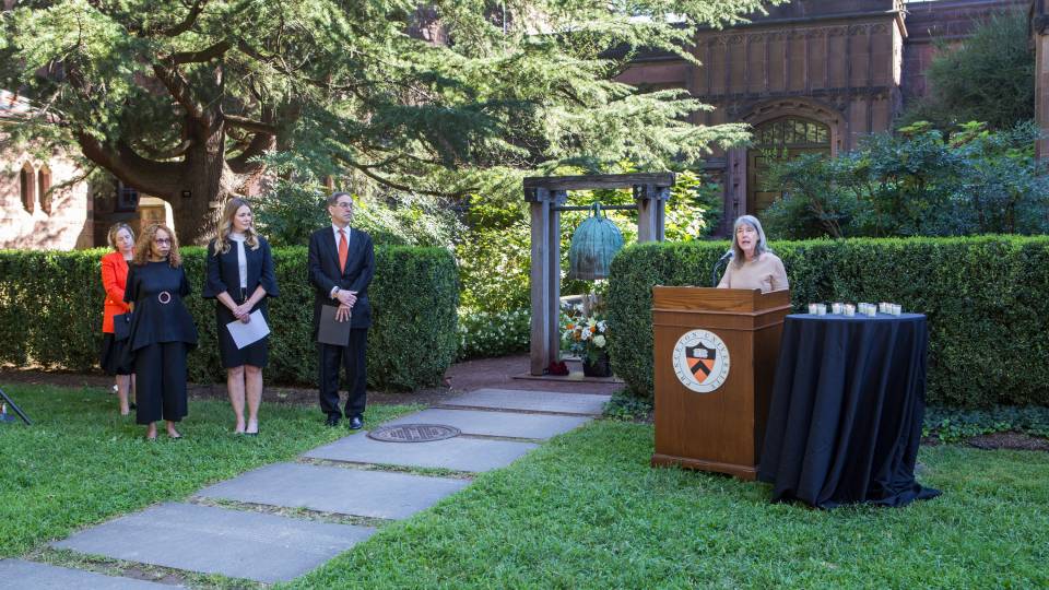 A ceremony was held at the 9/11 garden
