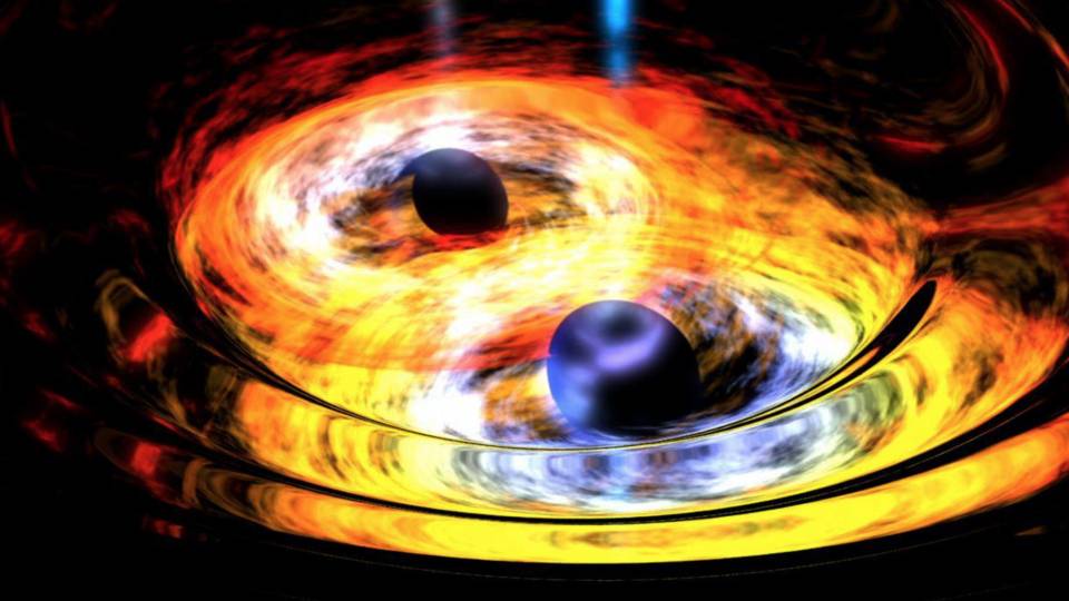 NASA image of colliding black holes